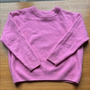 Outerknown Fuchsia Pink Cashmere Crew Neck Sweater - Size Small